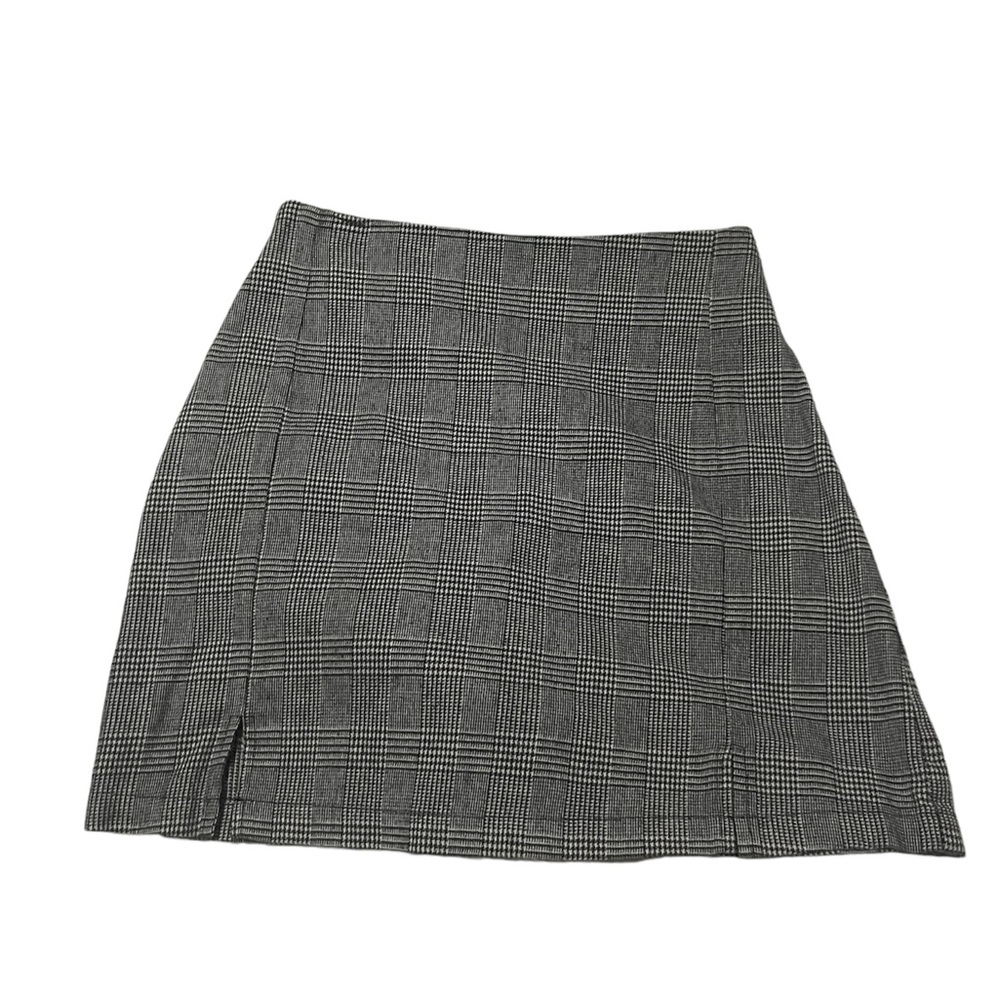 Black and white plaid y2k mini skirt